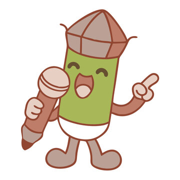  cartoon pencil singing