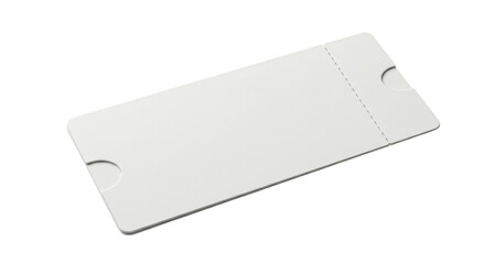 Isolated 3D Render Blank White Ticket Pass for Event Admission