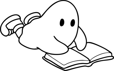 Cartoon, element, ghost in a cloak, autumn, Halloween, illustration, cute picture, hand-painted