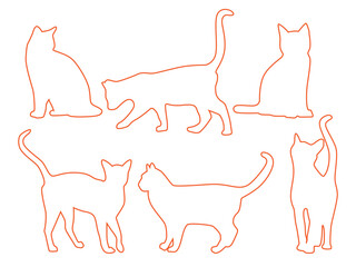 pet cat silhouette, vector cat illustration in silhouette form