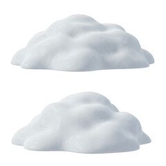 Isolated 3d Snow Pile with Clean White Texture on Transparent Background