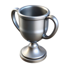 Shiny silver trophy cup award depicting success and achievement against a black background