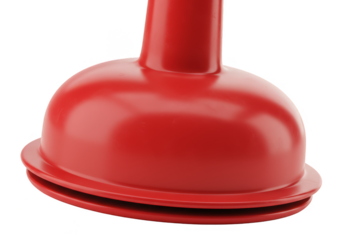 Isolated Background of Red Rubber Plunger Tool for Domestic Use