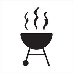 barbecue grill with fire
