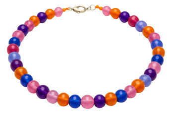 Obraz premium Isolated Beaded Bracelet Jewelry with Orange Pink and Blue on Clear