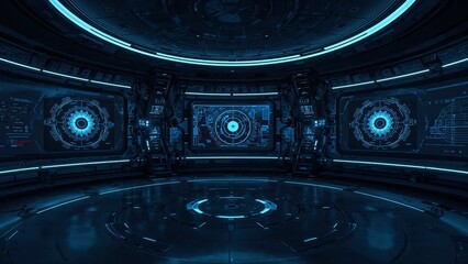 High-resolution image of a futuristic fusion reactor control room, large digital screens, reactor monitoring graphics