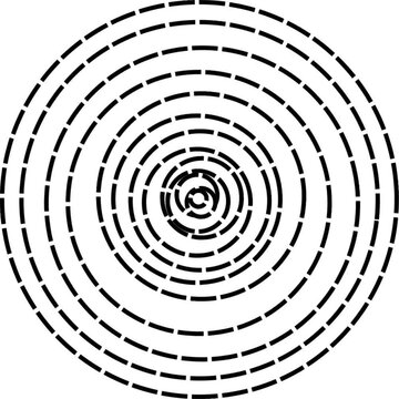 Abstract Concentric Dashed Circle Pattern &ndash; Optical Geometric Spiral Design