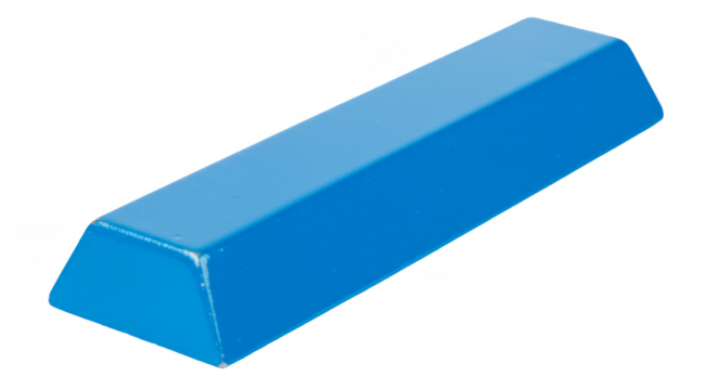 Isolated Blue Bar Block Piece Geometric Shape Plastic on Transparent