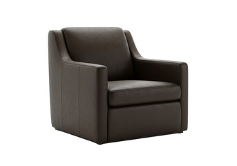 Isolated Brown Leather Armchair Furniture with Transparent Background