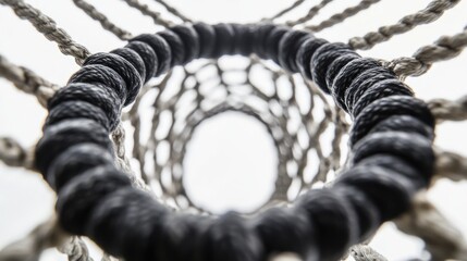 Close-up woven rope circle