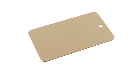 Isolated Beige Cardboard Tag With Blank Paper Label On Background