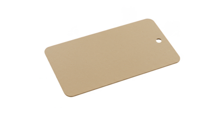 Isolated Beige Cardboard Tag With Blank Paper Label On Background