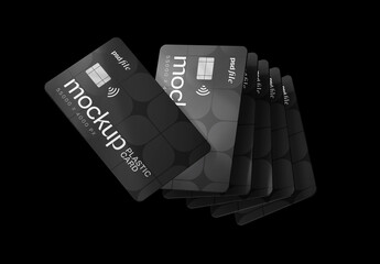 Stacked Credit Cards Mockup