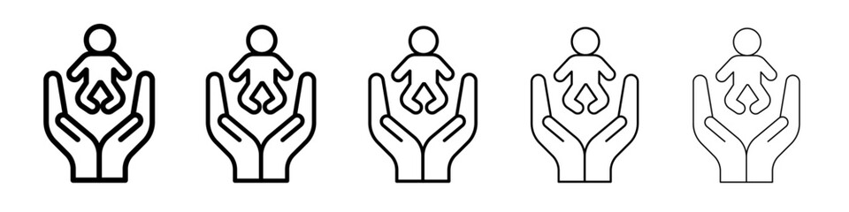 child protect icon simple illustration logo art