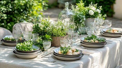 Elegant Outdoor Garden Lunch Setting