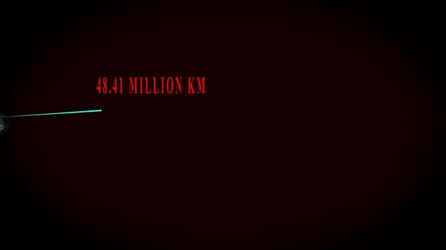 149.60 Million KM Space Readout &ndash; Sci-Fi Loop Animation for Interplanetary Navigation & Mission Dashboards