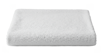 Isolated Clean White Towel Cotton Fabric Softness in Transparent Back