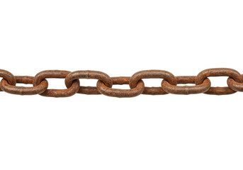 Obraz premium Isolated Detailed Rusty Metal Chain Link Showing Old Iron Corrosion