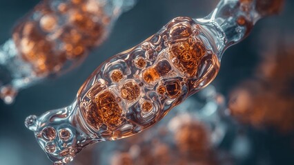 Macro shot of an alien pollen grain, abstract and surreal