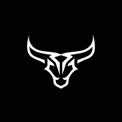Bull logo icon in button style, simple vector illustration perfect for mascots, logos, and business identity.