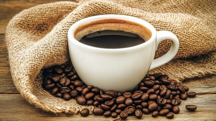Coffee in a white cup