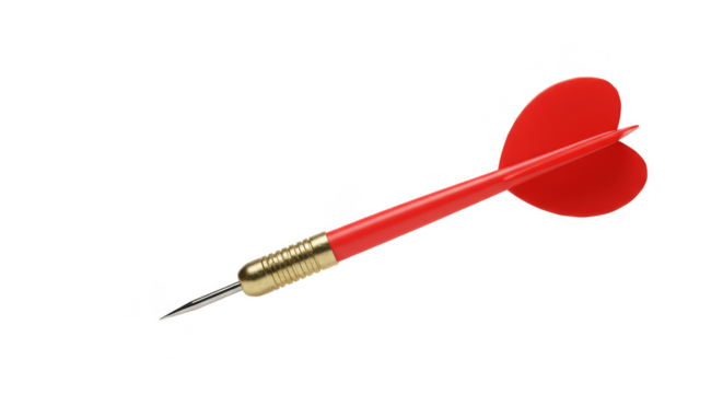 Isolated Dart Red Arrow Game Target Achieving Accuracy Transparent - Powered by Adobe
