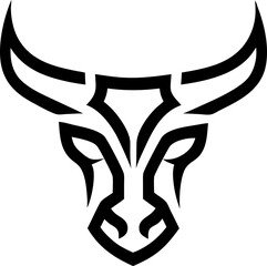 bull head vector, clean and modern design ideal for logos and branding.