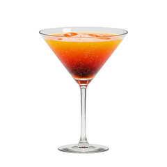 Isolated Background of Colorful Martini Cocktail Drink in Transparent Glass