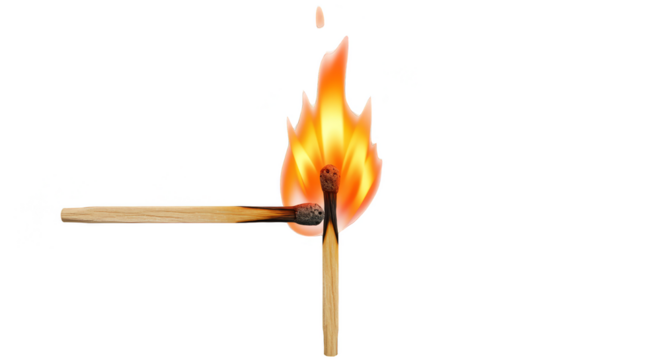 Isolated Fire Match Flames Igniting Heat Transparent Background PNG