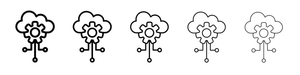 Cloud Data settings icon simple illustration logo art
