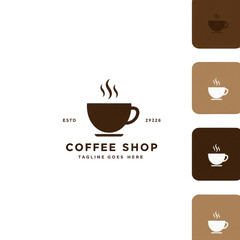 Isolated Background with Brown Coffee Cup Logo for Cafe Shop Design