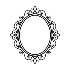  floral frame mirror vector illustration
