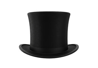 Isolated Black Top Hat Classic Elegant Gentleman Accessory on Png