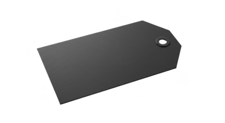 Isolated Black Tag Blank Shape on Transparent Background