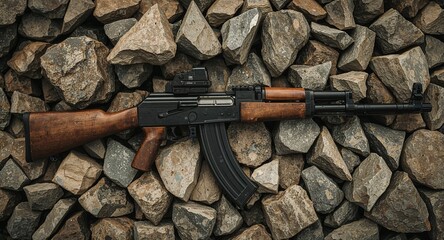 AK 47 assault rifle known for durability and rapid fire rate