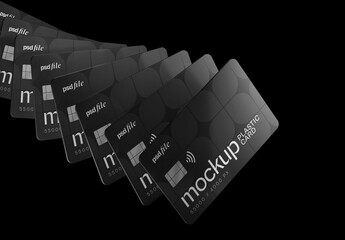 Stacked Credit Cards Mockup