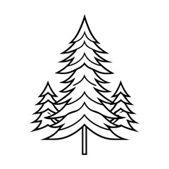 pine tree tattoo vector illustration