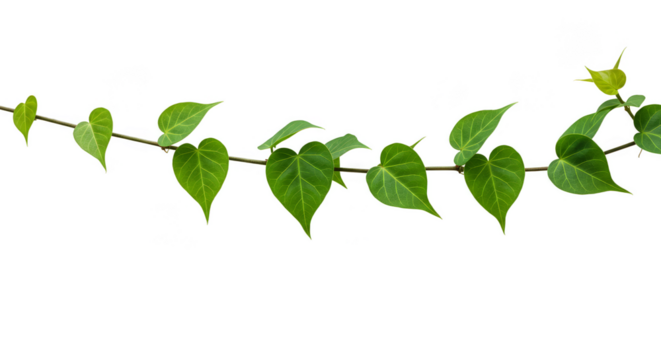 Isolated Green Leaves Vine Plant Transparent Background Illustration