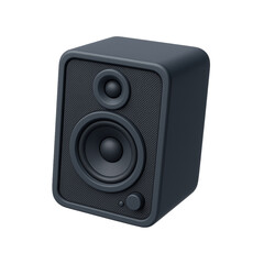 Obraz premium Modern desktop speaker in floating 3D style, detailed mesh grille and rounded edges