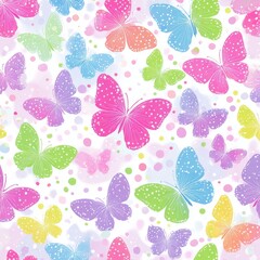 Colorful butterflies with artistic designs and playful patterns created in a doodle style are displayed on a plain white background