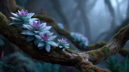 Otherworldly flora with impossible shapes  Generative AI	
