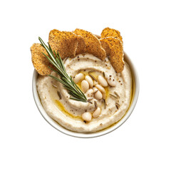 Creamy White Bean Dip with Rosemary and Tortilla Chips