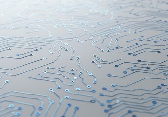 Close up of a blue circuit board pattern and design