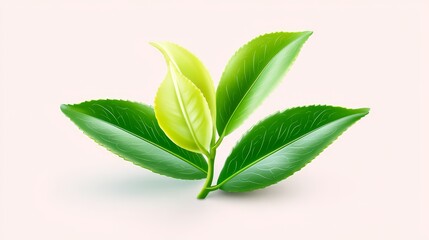 Fototapeta premium Minimalist composition of a single tea leaf studio photography clean background close-up nature's simplicity