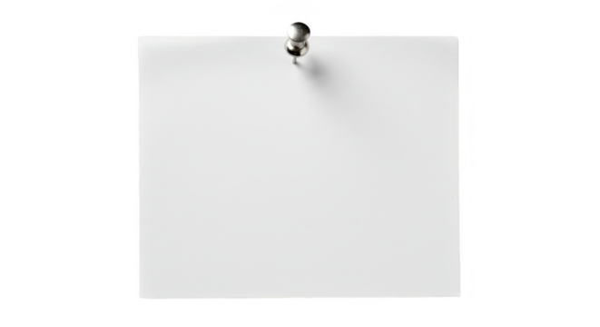 Isolated Paper Note with Pin Tack Message and Office Reminder - Powered by Adobe