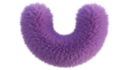 Isolated Fluffy Purple U-Shape Object With Soft Texture 3d Render