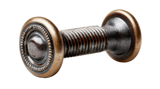 Antique Door Knob: An ornate, antique door knob with a bronze and dark grey finish, showcasing intricate detailing and a timeless design.