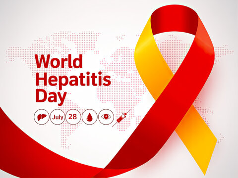 Red and yellow ribbon symbolizing World Hepatitis Day.