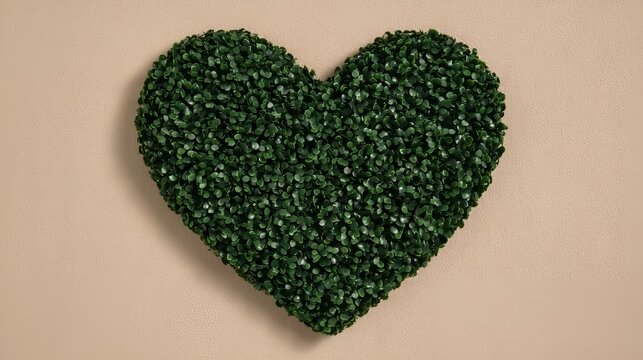 The preservation of nature and love are symbolized by a heart-shaped dense green forest on Arbor Day, as captured from an elegant drone perspective