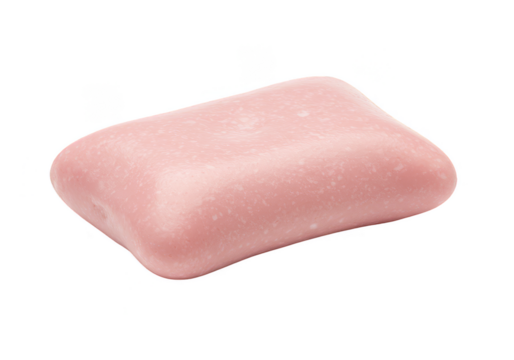 Isolated Pink Chewing Gum Sweet Candy Sugar Food on Transparent Backdrop